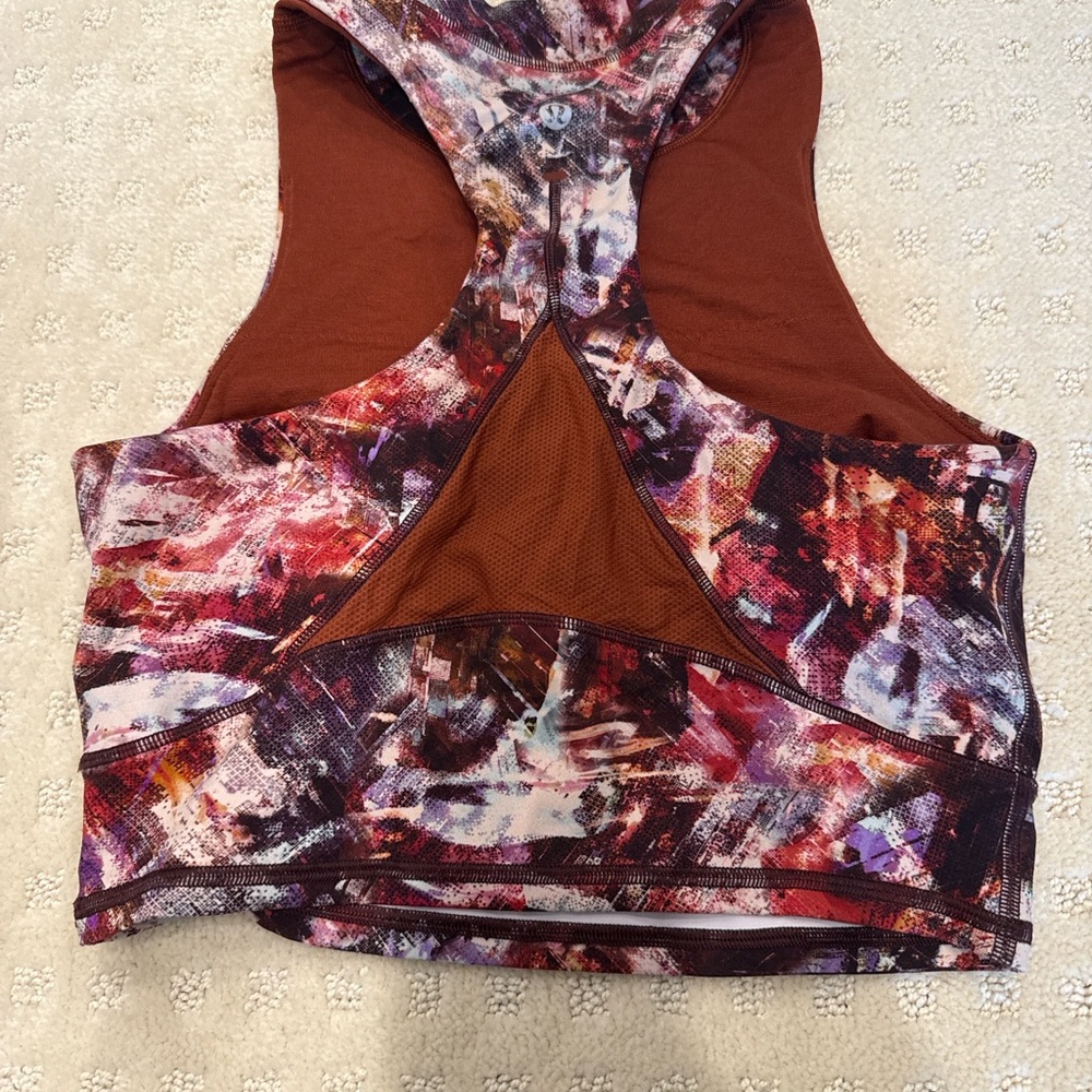 Lululemon Abstract Print Racerback Sports Bra Tank Top Women’s Size 4 - Picture 3 of 5